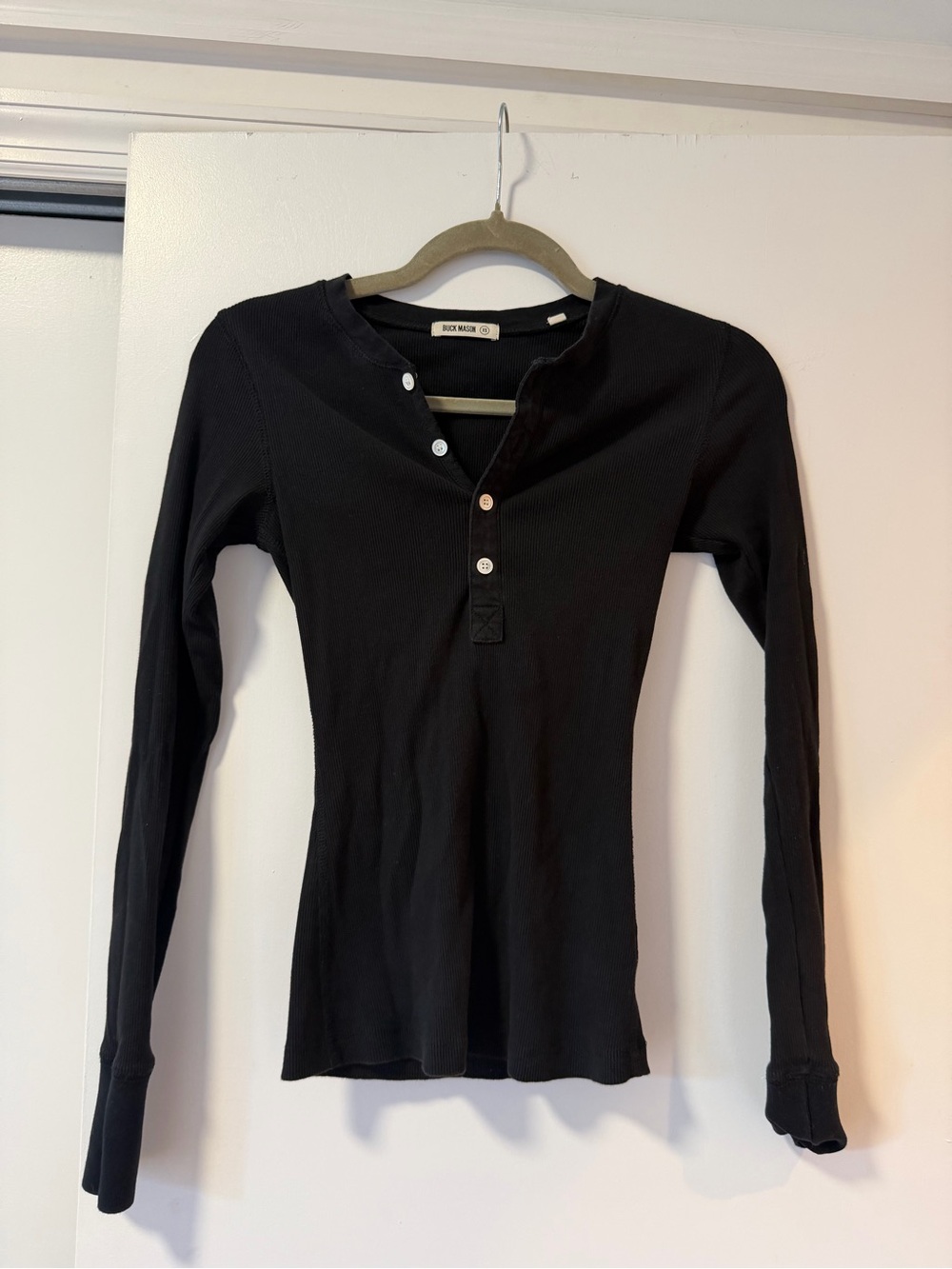 Buck Mason Black Henley